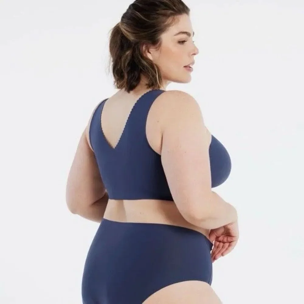 Evelyn & Bobbie Evelyn Bra 2XL Midnight Blue Seamless Wirefree Ultra-Lift Comfy - Picture 2 of 10
